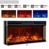Fireplace TV Stand for TVs Up to 80'', Farmhouse Entertainment Center with 36" Electric Fireplace & Glass Door Storage Cabinet - 2 of 4