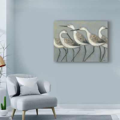 Seagulls on Blue Abstract Canvas Print, 24x18