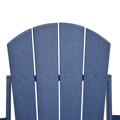 TIRAMISUBEST All-Weather Adirondack Chair - Outdoor Folding Patio Chair for Deck, Backyard & Garden, Durable HDPE Fire Pit Chair (Navy Blue)