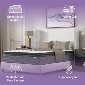 Vynxaria 14-Inch Twin Hybrid Pillow Top Mattress: Comfort Meets Innovation - 1 of 4