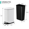 Bathroom Trash Can with Lid, Stainless Steel Kitchen Trash Can with 12 Liter, Soft Close Step-On Pedal, Fingerprint-Resistant Finish for Kitchen - 2 of 4