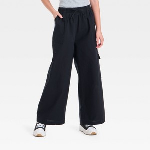 Girls' Wide Leg Soft Cargo Pants - art class™ - 1 of 3
