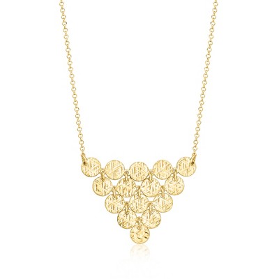 Ross-Simons Italian 18kt Gold Over Sterling Multi-Disc Necklace Size 18