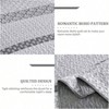Boho King Size Gray Farmhouse Quilt Set, Striped Lightweight Bedding 104x90 3 Pieces - 4 of 4