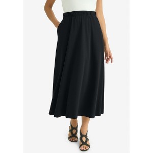 Jessica London Soft Ease Midi Skirt - 1 of 4
