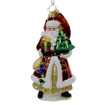 Christopher Radko 6.25" Have Tree, Will Travel Ornament Victorian Santa  -  Tree Ornaments