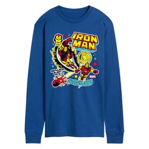 Men's - Marvel - Iron Man Sticker Style Long Sleeve Graphic T-Shirt - 1 of 4