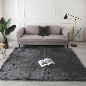 "Cozy Collection" Ultra Soft Fluffy Faux Fur Sheepskin Area Rug - 1 of 4