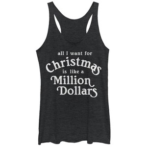 Women's CHIN UP Christmas Million Dollars Racerback Tank Top - 1 of 3