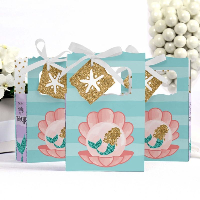 Big Dot of Happiness Let's Be Mermaids - Baby Shower or Birthday Party Favor Boxes - Set of 12, 3 of 6