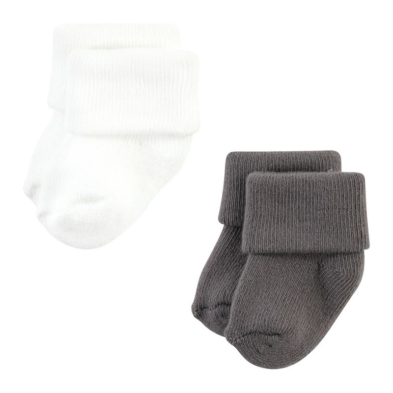 Hudson Baby Cotton Rich Newborn and Terry Socks, Neutral Tones, 3 of 9