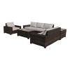 Courtyard Casual St Lucia 6 pc Sectional Set with Armless Middle Chair to Ext Corner End and Club Chair - 4 of 4