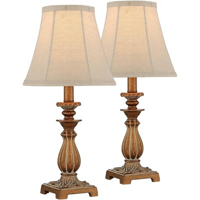 Regency Hill Cali 18" High Golden Brown Candlestick Accent Lamps Set of 2