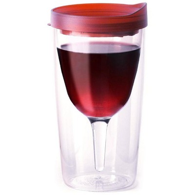 Vino2Go Merlot Acrylic Insulated Wine Tumbler with Slide Lid, 10 Ounce