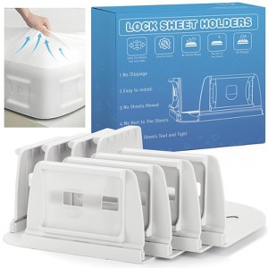 Aghana Digitals Bed Sheet Holder Straps with Non-Slip Clips - Open Corner Design for Twin to King - 1 of 4