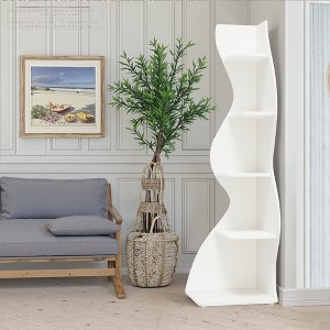 MAYEERTY 5-Tier Corner Shelf, Modern Wall Corner Bookshelf Bookcase - 1 of 4