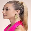 Gold Large Chunky Flower Statement Earrings for Women - 3 of 4