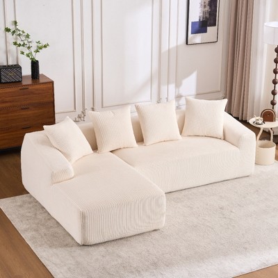 Whisen Compression Sofa with Chaise & 4 Pillows