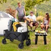 VINGLI Collapsible Wagons Carts, Heavy Duty Foldable Utility Garden Grocery Shopping Cart with Big All-Terrain Beach Wheels & Drink Holders, Black - 2 of 4
