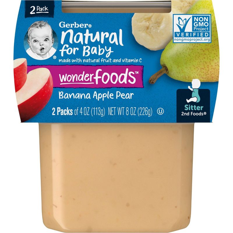 Gerber Sitter 2nd Foods Banana Apple Pear Baby Meals - 2ct/8oz, 4 of 7