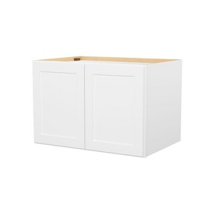 HOMLUX Easy-DIY 36 in W x 24 in D in Shaker White Ready to Assemble Wall Refrigerator Kitchen Cabinet with 2 Doors - 1 of 4