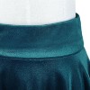 Women's Vintage Velvet Skater Skirt - Stretchy Flared Mini A-Line Skirt Blue - 3 of 4