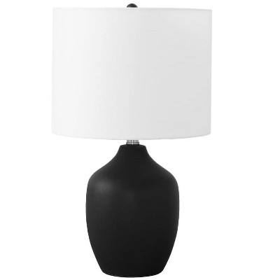 Monarch Specialties Lighting 22inchH Table Lamp Black Ceramic Ivory / Cream Shade Transitional