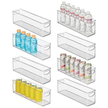 Mdesign Linus Formbu Clear Plastic Stackable Storage Organizer Bin W/ Bamboo  Lid Built-in Handles - 11.5 X 8.5 X 6.25, 8 Pack : Target