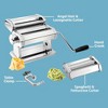 Pasta Maker Machine- Heavy Duty Chrome Coated Steel with Fettucine & Spaghetti Attachments, Rollers w Adjustable Thickness, Hand Crank, Recipe Guide - 3 of 4