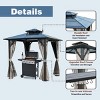 Outdoor 8×8 FT Grill Gazebo, Hardtop Gazebo with Storage Hooks, BBQ Gazebo with Steel Frame and Polycarbonate Roof-Coolbibila - 4 of 4