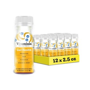 Vitaminis Gut Health Banana & Berry Nutritional Drink for Digestive Support, Prebiotics, and Kids’ Wellness   Case of 12 (2.5 oz each) - 1 of 4
