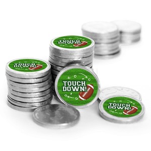84 Pcs Football Party Candy Favors Chocolate Coins with Silver Foil by Just Candy - 1 of 1
