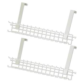 ClosetMaid Over the Door Durable 16 Hook Hanging Storage Wire Rack fo Clothing and Accessories in Closet, Bedroom, or Office, White (2 Pack)