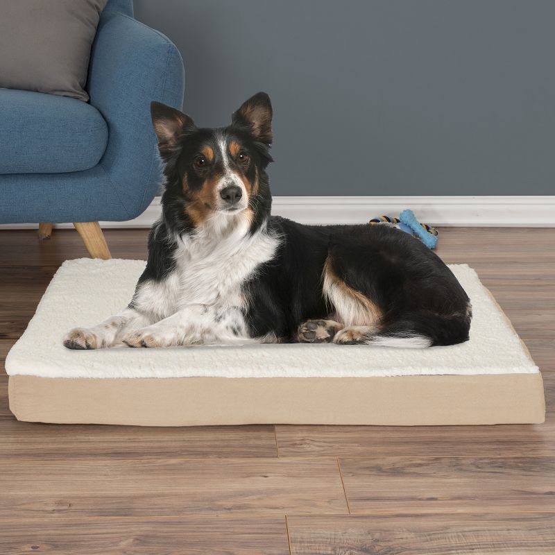Pet Adobe Memory Foam Orthopedic Dog Bed - 36" x 27" x 4" , Tan, 3 of 5