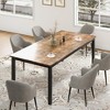 homfan Dining Table, Wooden Long Dinner Table with Mortise Tenon Design, Kitchen Table with Sturdy Metal Legs for Dining Room Home Office Living Room - 3 of 4