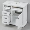 36" Freestanding Bathroom Vanity with Ceramic Sink, 4 Drawers & Soft-Close Door, Freestanding Cabinet, Pre-Drilled for 8" Faucet - 3 of 4