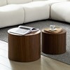 Lyngins Modern Nesting Side Table Set of 2, Round Small Coffee Tables, End Tables for Living Room, Nightstand, Side Tables with Waterproof Surface - 3 of 4