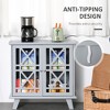 Sideboard Buffet Cabinet, Kitchen Storage Cabinet, Accent Cabinet with Double Fretwork Doors and Metal Handles for Living Room, Gray - 4 of 4