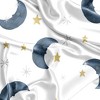 Sweet Jojo Designs Boy, Girl, Unisex/Gender Neutral Satin Fitted Crib Sheet Moon Bear Blue Gold and White - 2 of 4