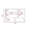 Kumasinova 4-Drawer Dresser with 2 Columns,Wooden Chest of Drawers with Hairpin Legs,Modern Storage Dresser,Bedroom & Entryway Furniture,1 Piece,Beige - 3 of 4