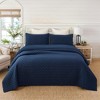 BAGOKIE Lightweight Navy Blue Diamond Quilt Set - 2 of 4