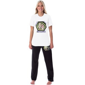 Beetlejuice Womens' Chibi Maitlands Sleep Pajama Set Shirt and Pants Multicolored - 1 of 3
