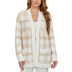 Snuggle Sac Women’s Open Front Cardigan with Pockets Soft Long Sleeve Knit Sweater for All Seasons - 1 of 4