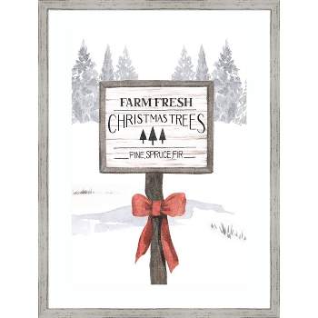 Amanti Art Evergreen Farm Collection B by Grace Popp Wood Framed Wall Art Print 19 in. x 25 in.