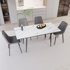 5-Piece Expandable Dining Set with Rectangle Kitchen Table and 4 Armless Chairs - 3 of 4