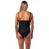 Women's 2 Piece Tankini Swimsuit With Shelf Bra And Adjustable Straps Black - 4 of 4