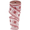 Northlight Red and White Knit Pattern Wired Craft Christmas Ribbon 2.5" x 10 Yards - image 3 of 4