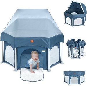 BabyBond Baby Playpen with Canopy, Portable Baby Playard for Outdoor and Indoor, 53"x53" Wide - 1 of 4