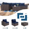 ALAULM Outdoor Patio Furniture Set Outdoor Sectional Rattan Sofa Set Brown Manual Wicker Patio Conversation Set with Cushions - 2 of 4