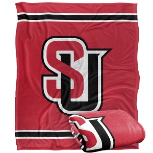 Seattle University Primary Logo Stripes Silky 50x60 Blanket, 1 Sided - 1 of 4